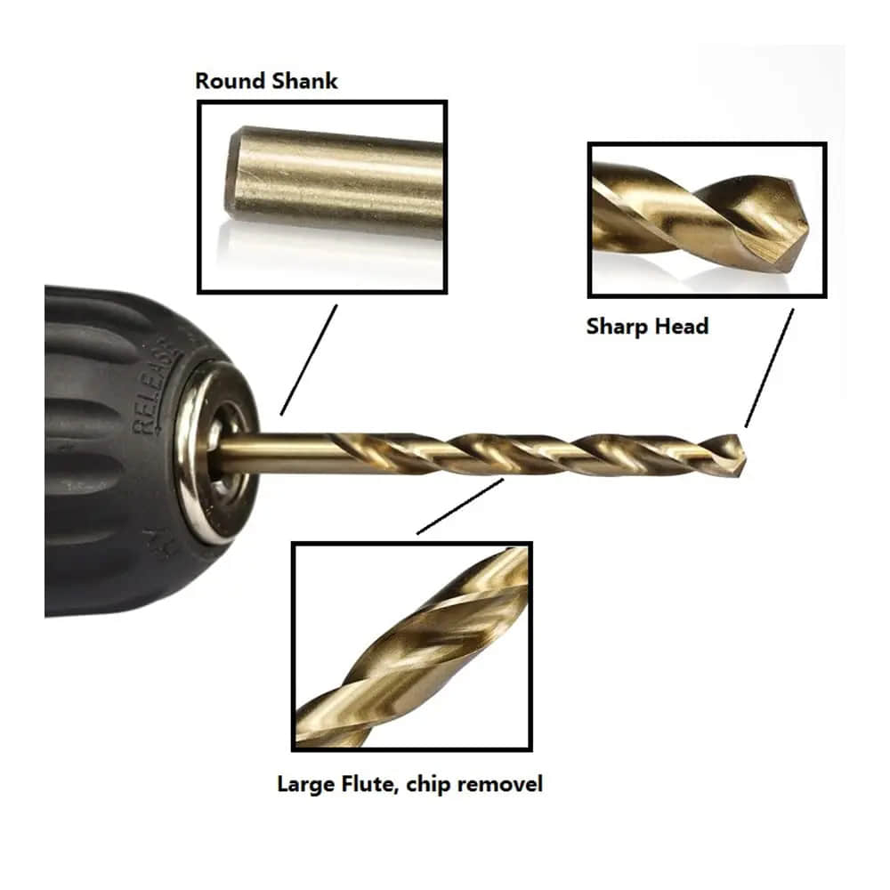 Din 338 Hss M35 Cobalt 5% Twist Drill Bits For Stainless Steel/steel/metal