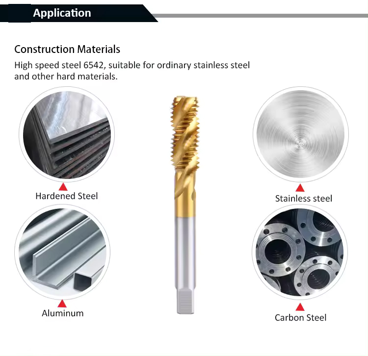 Spiral/Straight Flute HSS M2 M35 Screw Taps Threading Taps Stainless Steel Metal Inox Machine Tap wi