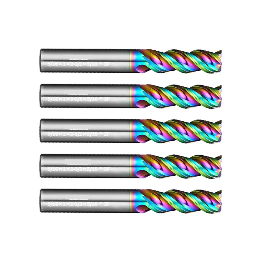 Cnc Process Hard Carbide end milling cutter DLC Coating 3 Flutes End Mill for Cutting Aluminum end m