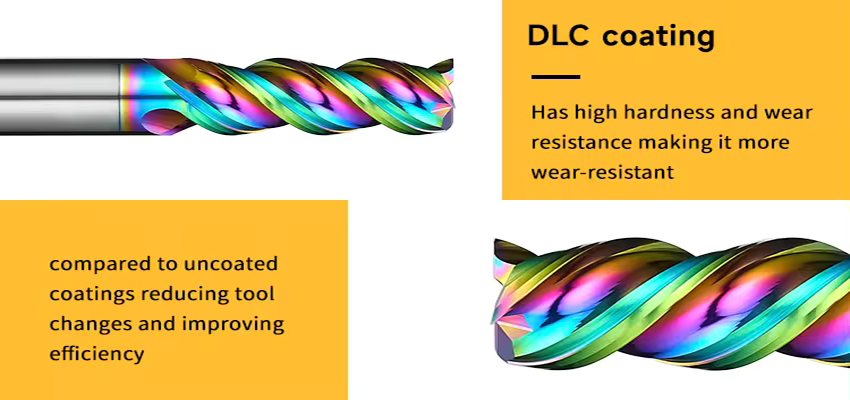 Cnc Process Hard Carbide end milling cutter DLC Coating 3 Flutes End Mill for Cutting Aluminum end m