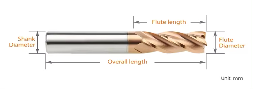 HRC55 4flutes metal HRC Carbide end mill cutter CNC end milling cutters