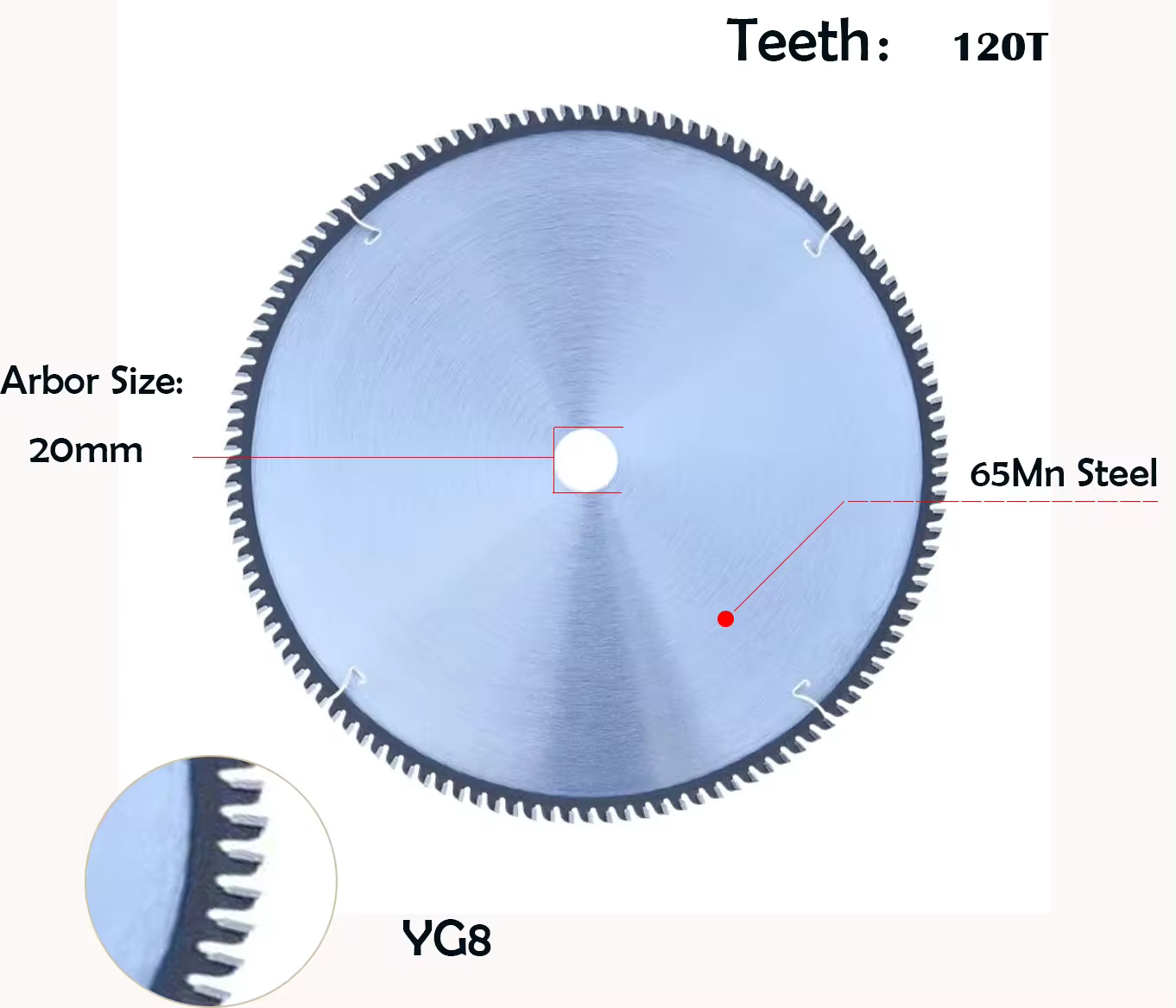 Premium TCG Teeth TCT Aluminum Cutting Saw Blades for cutting nonferrous metal