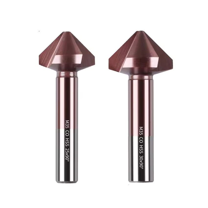 90 Degree Countersink Drill Bit 3 Flutes HSS M35 Cobalt Chamfer Drill Bit for Chamfering