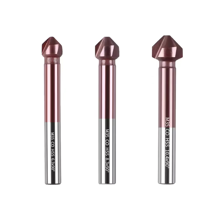 90 Degree Countersink Drill Bit 3 Flutes HSS M35 Cobalt Chamfer Drill Bit for Chamfering