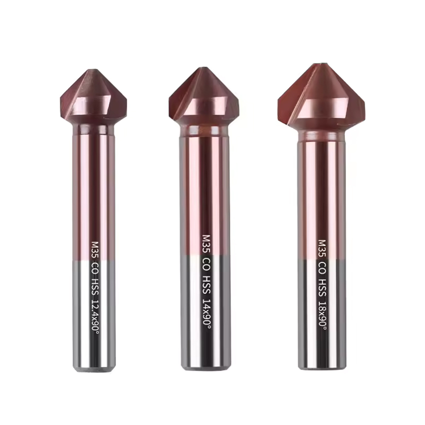 90 Degree Countersink Drill Bit 3 Flutes HSS M35 Cobalt Chamfer Drill Bit for Chamfering