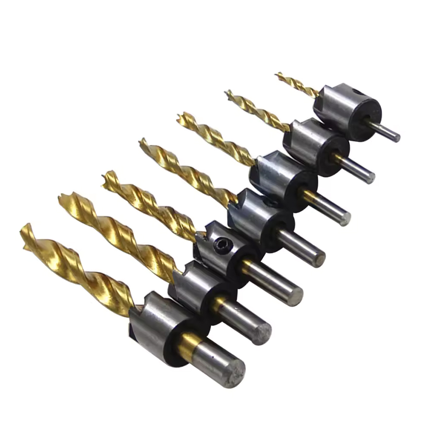 Countersink Drill Bit High Carbon Steel 5Flute Titanium Bits Adjustable Carpentry Reamer for wood