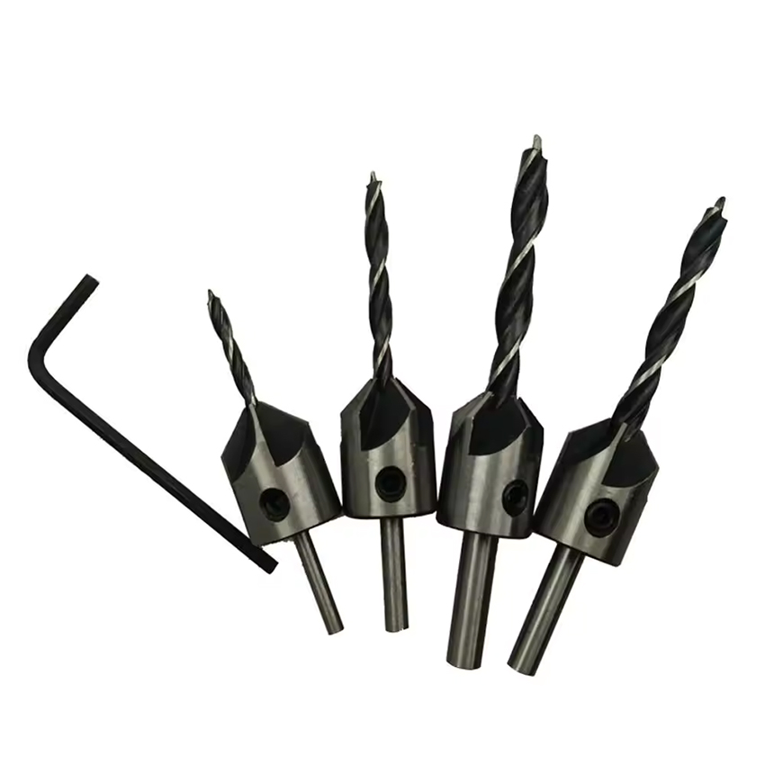 Countersink Drill Bit High Carbon Steel 5Flute Titanium Bits Adjustable Carpentry Reamer for wood