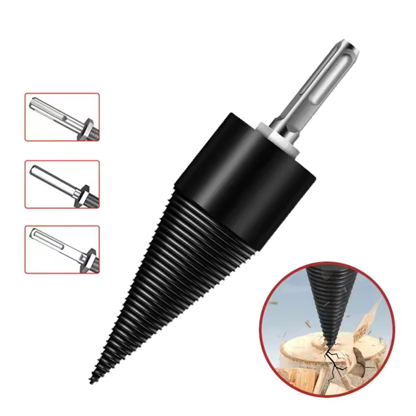 Wood Split Cone Drill Bit Round/Square/Hexagonal Shank Firewood Drill Bit Splitter For wood 