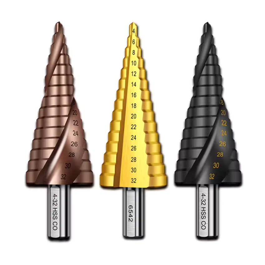 Tin-coated drill hss step drill bit step hole saw for steel 4-20 core drill bit