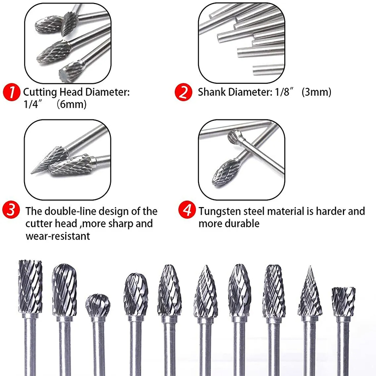 Tungsten Carbide Rotary Burr For Rotary Burr With Durable Working