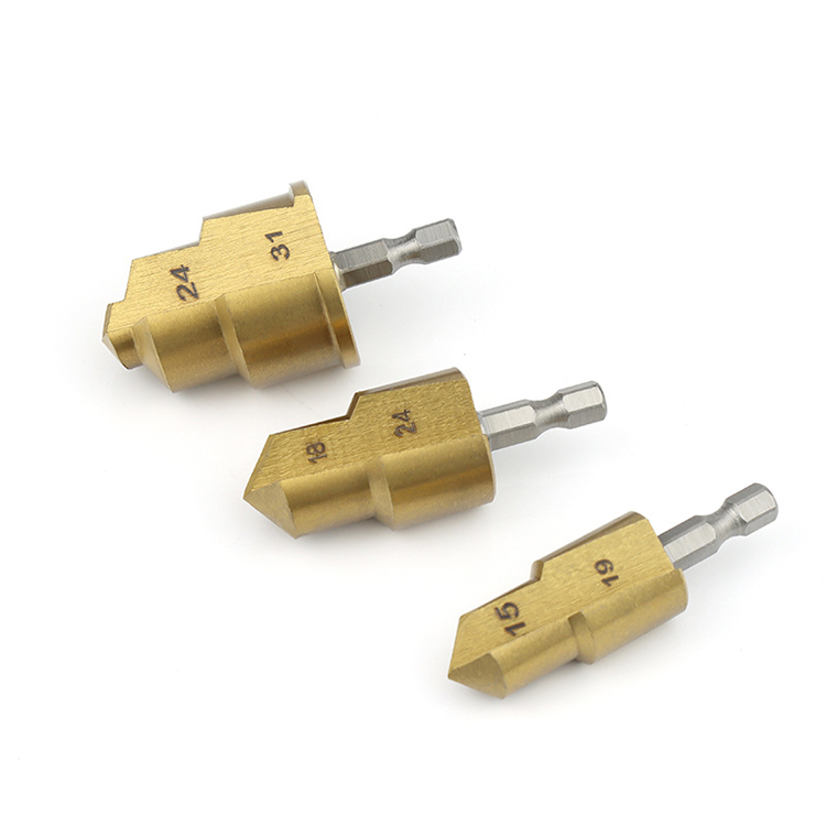 Titanium Coated Hexagonal Handle Hex Shank 20/25/32 HSS Water Pipe PPR Lifting Stepped Drill Bit