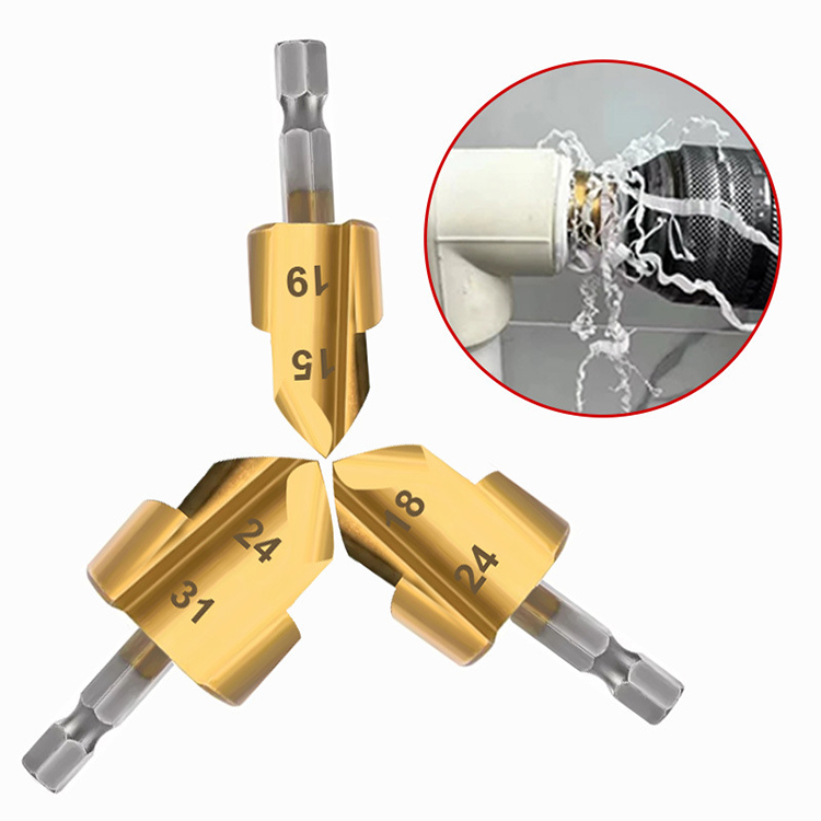Titanium Coated Hexagonal Handle Hex Shank 20/25/32 HSS Water Pipe PPR Lifting Stepped Drill Bit
