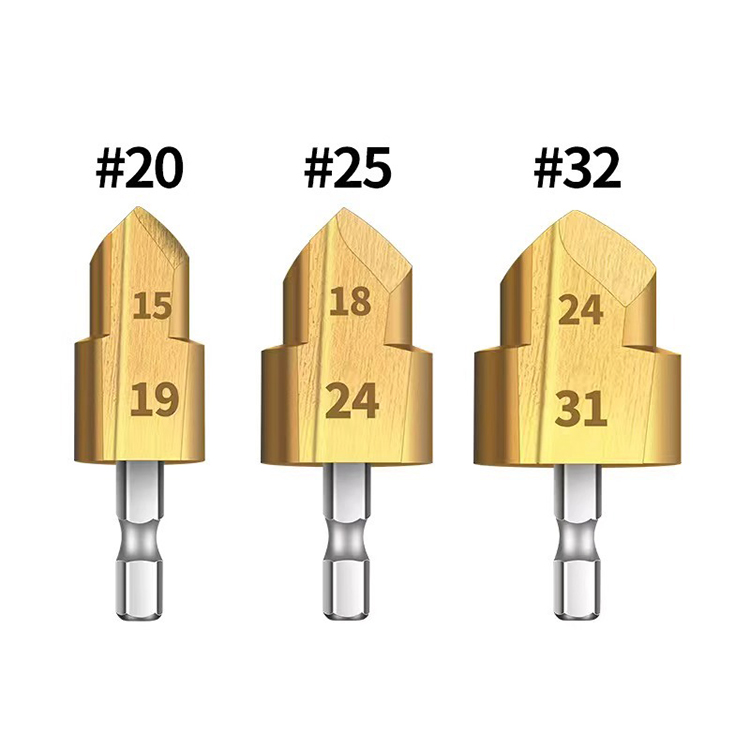Titanium Coated Hexagonal Handle Hex Shank 20/25/32 HSS Water Pipe PPR Lifting Stepped Drill Bit