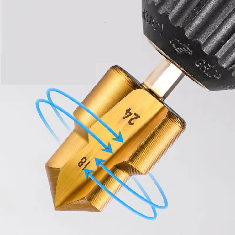 Titanium Hole Punch Hexagonal Shank PPR Pipe Reamer Lift Bit Step Drill Bit PPR Water Pipe Reamer