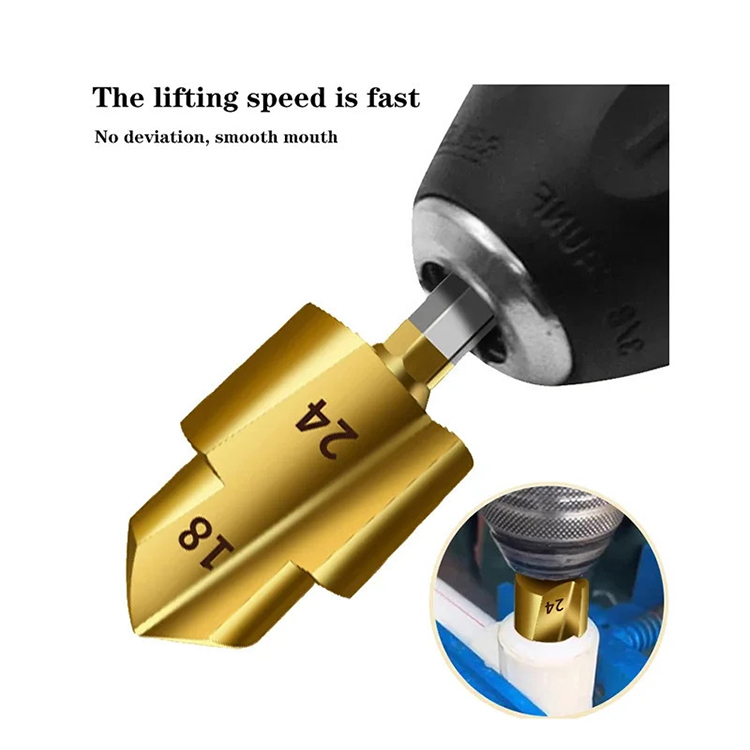 20/25/32 Quick Change Hex Shank PPR Step Drill Bit Plumber Water Pipe Drill Multi-Layer Bunghole Exp