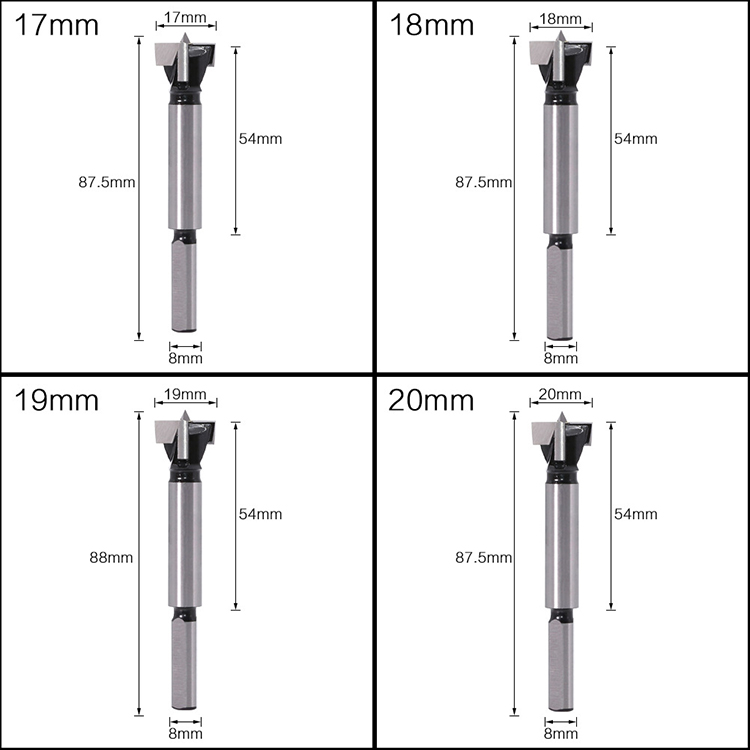 Round Shank Flat Bottom Hinge Boring Wood Forstner Drill Bit