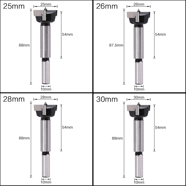 Round Shank Flat Bottom Hinge Boring Wood Forstner Drill Bit