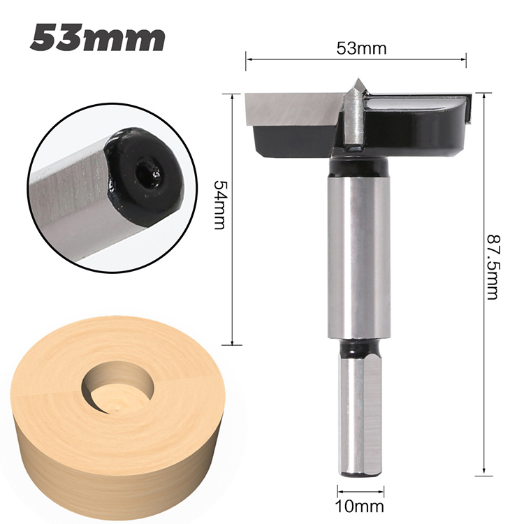 Round Shank Flat Bottom Hinge Boring Wood Forstner Drill Bit