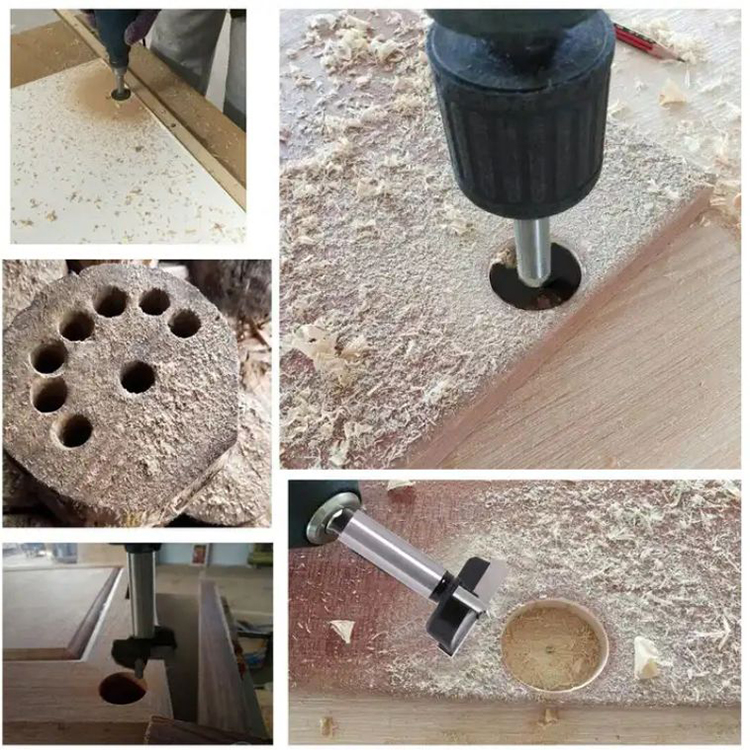 Round Shank Flat Bottom Hinge Boring Wood Forstner Drill Bit